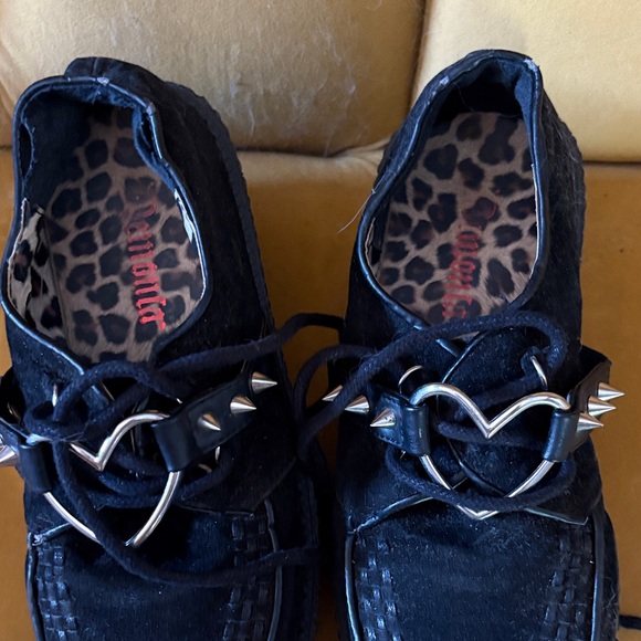 Vintage Demonia Black Suede Platform Creepers with Studs - Picture 9 of 14